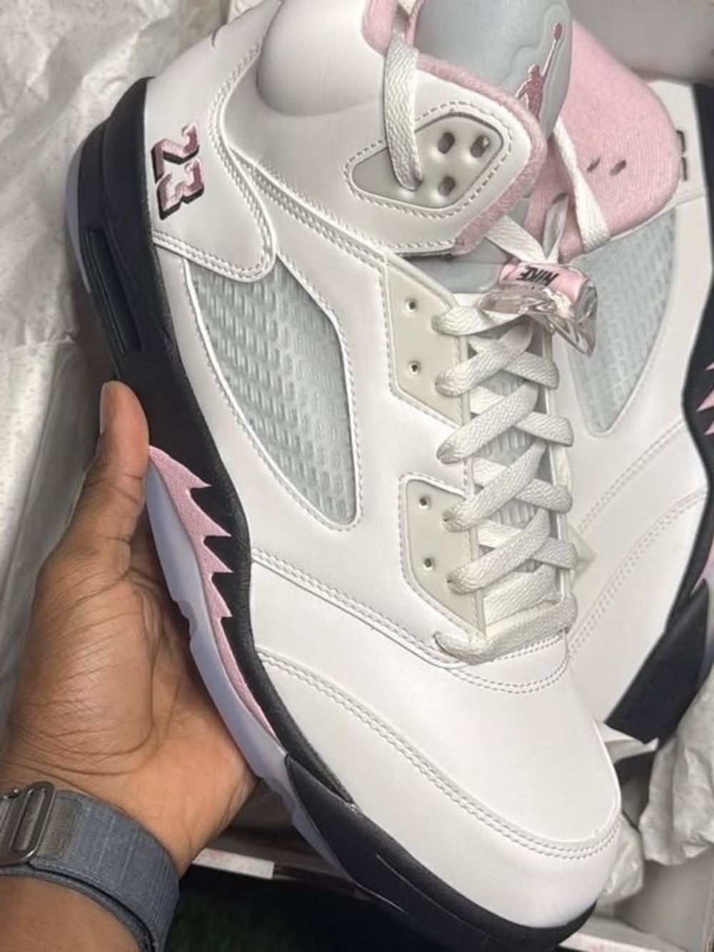 Jordan 5 Retro Og  Women's-mens  Sneakers - White & Pink